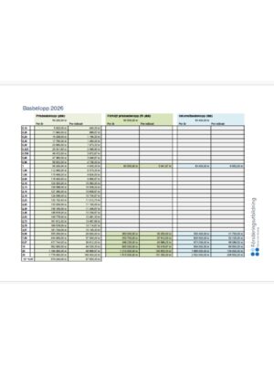 Basbelopp 2026 – Slipp räkna själv (Matris + Guide)